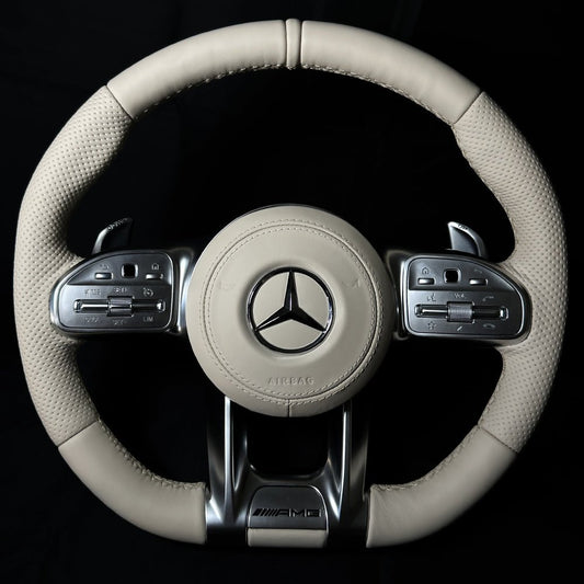 AMG Lenkrad Leder Beige inkl. Airbag passend für Mercedes - BFAN - BEFASTANDNOBLE