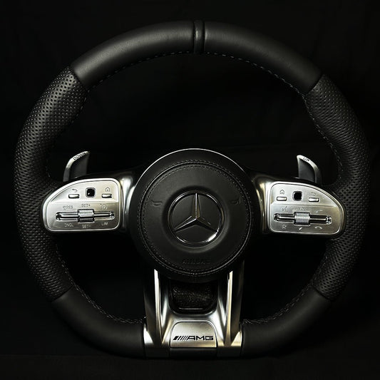 AMG Lenkrad Leder Chrom inkl. Airbag passend für Mercedes - BFAN - BEFASTANDNOBLE